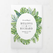 トロピカルモンテ葉ラパームの全結婚体が 三つ折り招待状 (カバー)