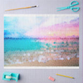 トロピカルモーニングサンライズステインガラスビーチ 薄葉紙 (クラフト)