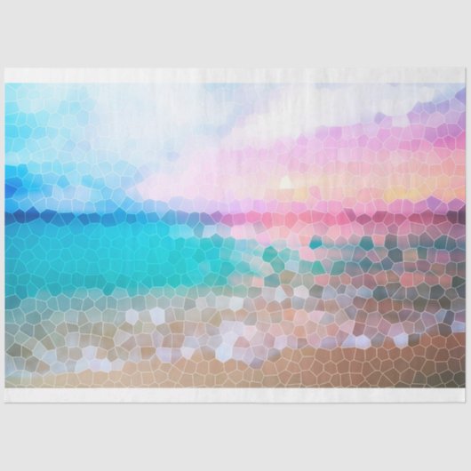 トロピカルモーニングサンライズステインガラスビーチ 薄葉紙 (正面)