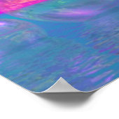 トロピカルモーニング – マゼンタとターコイズ楽園 ポスター (角)