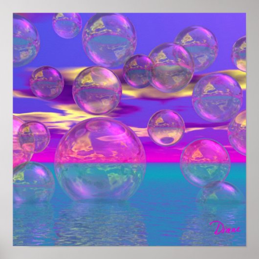 トロピカルモーニング – マゼンタとターコイズ楽園 ポスター (正面)