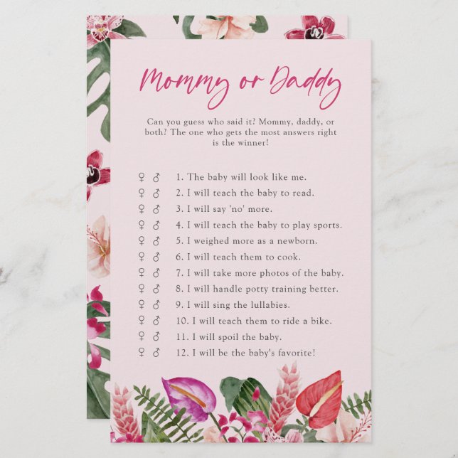 トロピカルモーミーオダディベビーゲーム (正面/裏面)