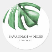 トロピカルモ結婚ンステラの名前&デー結婚ト ラウンドシール (正面)