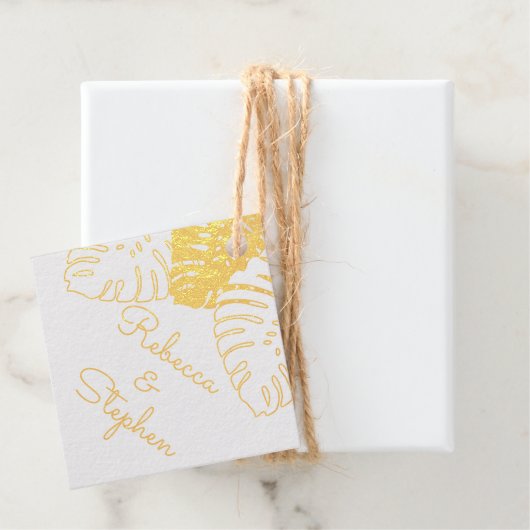 トロピカルモ離れンステラ結婚のホイル フェイバータグ (箱)