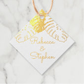 トロピカルモ離れンステラ結婚のホイル フェイバータグ (正面)