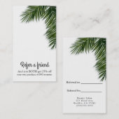 トロピカルヤシの木の葉エレガントが友を参照 紹介カード (正面/裏面)