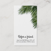 トロピカルヤシの木の葉エレガントが友を参照 紹介カード (正面)