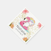 トロピカルユニコーンプールパーティー スタンダードカクテルナプキン (角)