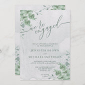 トロピカルユーカリカリグラフィーエンゲージ 招待状 (正面/裏面)