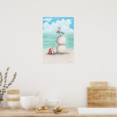 トロピカルヨガのポスターは横に広がったデザインで、つま先を上に。 ポスター (キッチン)