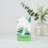 トロピカルライトグリーンウォーター色の緑色植物学 名刺 (スタンド正面)