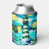 トロピカルライトハウスパームツリーズコースト航海の 缶クーラー (缶正面)