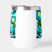 トロピカルライトハウス&パームツリーズグリーンブルーティール（緑がかった色） (右面)