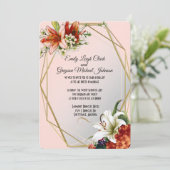 トロピカルライリーの幾何学的な結婚枠 招待状 (スタンド正面)