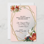 トロピカルライリーの幾何学的な結婚枠 招待状 (裏面)