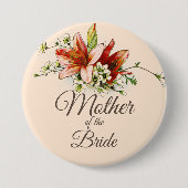 トロピカルライリーの幾何学的な結婚枠 缶バッジ (正面)