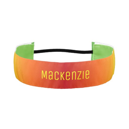 トロピカルラスタビブと名前インイエロー文字 アスレチックヘッドバンド (正面)