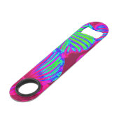 トロピカルラッシュマゼンタ葉ボトルオープナー スピード栓抜き (正面アングル)