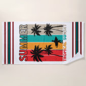 トロピカルラッシュ：サンセット&サーフ ビーチタオル (正面)