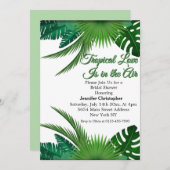 トロピカルラブは空気の緑のブライダルシャワー 招待状 (正面/裏面)
