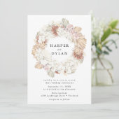 トロピカルラブウォーターカラーフローラ結婚リース 招待状 (スタンド正面)