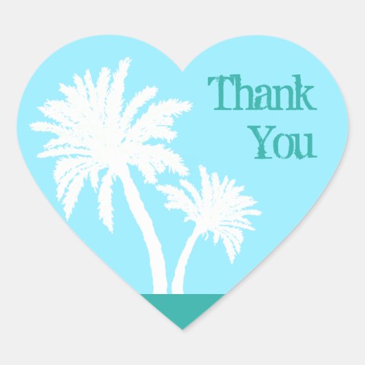 トロピカルラブサンキューハート型ステッカー ハートシール (正面)