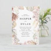 トロピカルラブ ウォーターカラー フローラル ウェディング 招待状 (スタンド正面)