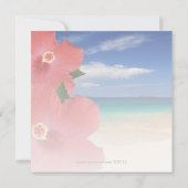 トロピカルラブ ハイビスカス ビーチ ウェディング 招待状 (裏面)