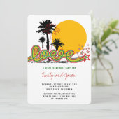 トロピカルラブ パームツリー 婚約パーティー招待状 招待状 (スタンド正面)