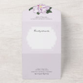 トロピカルラベンダーウォーターカラーハワイアン結婚ズ オールインワン招待状 (外側)