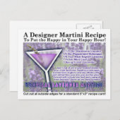 トロピカルラベンダーミントマルティニポストカード ポストカード (正面/裏面)