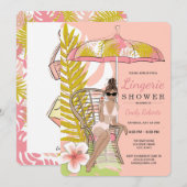 トロピカルランジェリーシャワーブライドルブロネット 招待状 (正面/裏面)