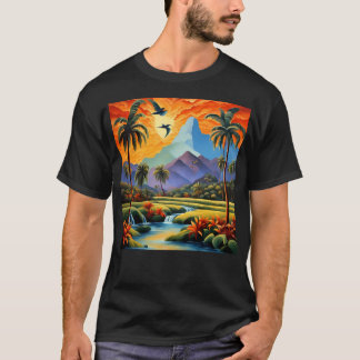 トロピカルランドスケープ 2 アクティブ Tシャツ