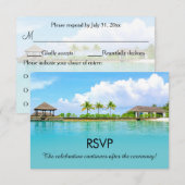 トロピカルリゾートビーチウェディングの返信確認 招待状 (正面/裏面)