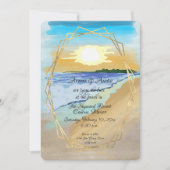 トロピカルリゾートビーチウォーターカラー 招待状 (正面)