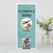 トロピカルリゾートビーチモダン写真ウェディング 招待状 (スタンド正面)