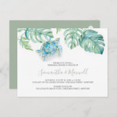 トロピカルリハーサルディナー招待状はがき ポストカード (正面/裏面)