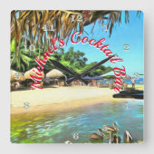 トロピカルリバーカクテルバー0330 スクエア壁時計 (正面)