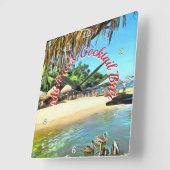 トロピカルリバーカクテルバー0330 スクエア壁時計 (傾斜)