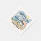 トロピカルリラックスビーチチェアをテーマにしたパーティー スタンダードカクテルナプキン (角)