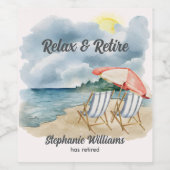 トロピカルリラックスビーチチェアをテーマにしたパーティー ワインラベル (シングルラベル)