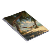 トロピカルリラックスビーチハンモックアートノート ノートブック (右側)