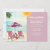 トロピカルリラックスビーチ椅子の引退と退職 招待状 (正面)