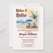 トロピカルリラックスビーチ椅子の引退と退職 招待状 (正面)