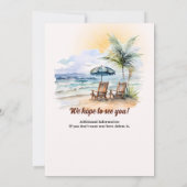 トロピカルリラックスビーチ椅子の引退と退職 招待状 (裏面)