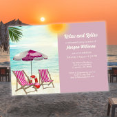 トロピカルリラックスビーチ椅子の引退と退職 招待状