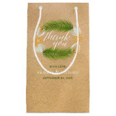 トロピカルリースサンディビーチ結婚式サンキュー スモールペーパーバッグ (正面)