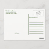 トロピカルリースサンディビーチ結婚式サンキュー ポストカード (裏面)