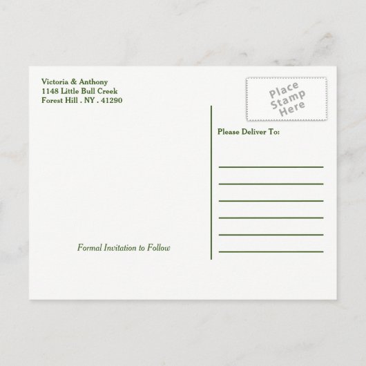 トロピカルリースサンディビーチ結婚式ザデイト 案内ポストカード (裏面)