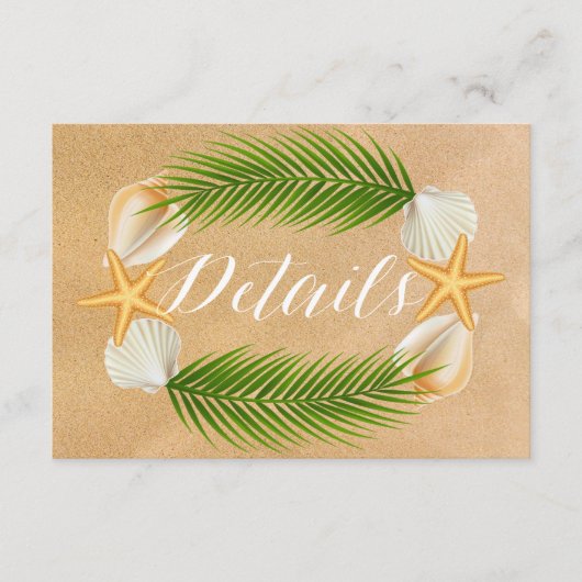 トロピカルリースサンディビーチ結婚式詳細 エンクロージャーカード (正面)